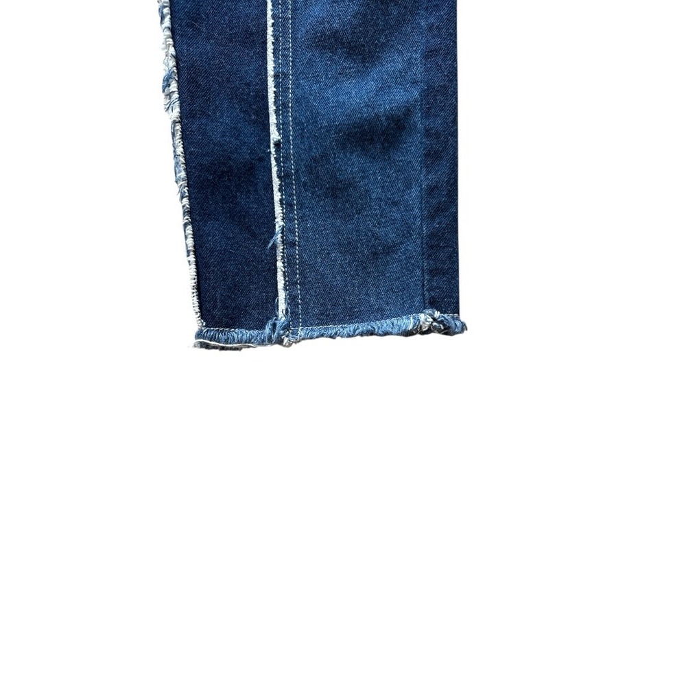 Maniere De Voir Patchwork Denim Jeans‎ Distressed Raw Hem High Waisted  Size 6 - Picture 6 of 11